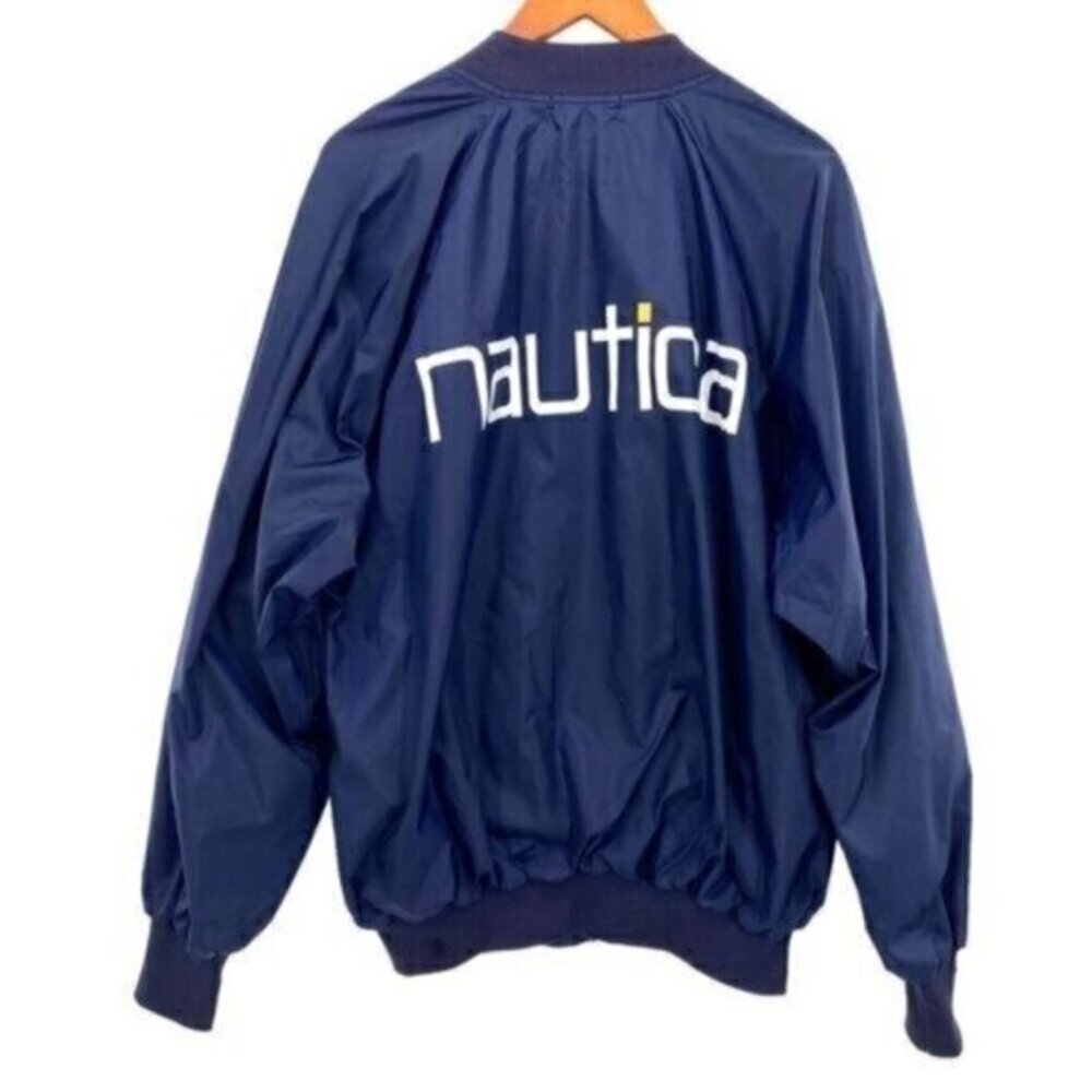 Nautica Men’s Vintage 90’s Lightweight Satin Bomber Jacket